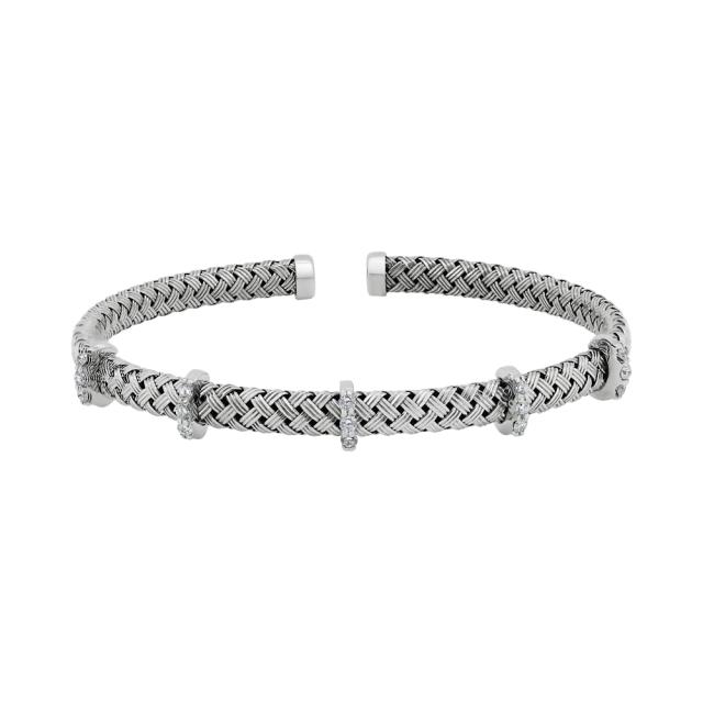 Elegant Diamond Cuff, 14K White Gold, 0.45tw Diamonds, Perfectly Balanced Elegance