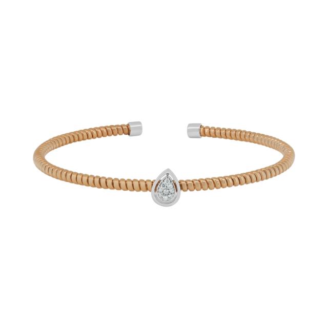 Subtle Sparkle Cuff, 18K Two-Tone Gold, 0.10tw Diamonds, Sleek & Modern Design