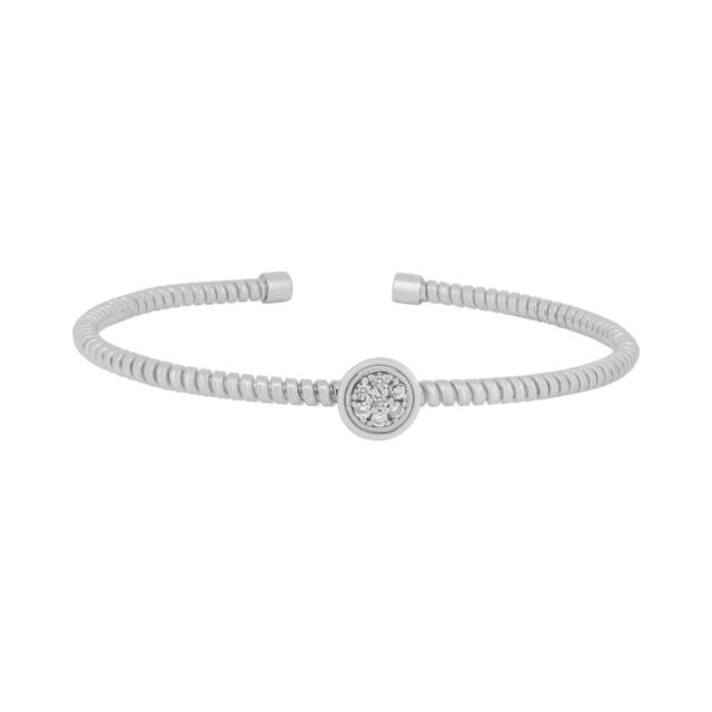 Dainty Diamond Cuff,14K White Gold, 0.25ctw Diamond, Elegant, Minimalistic Sophistication