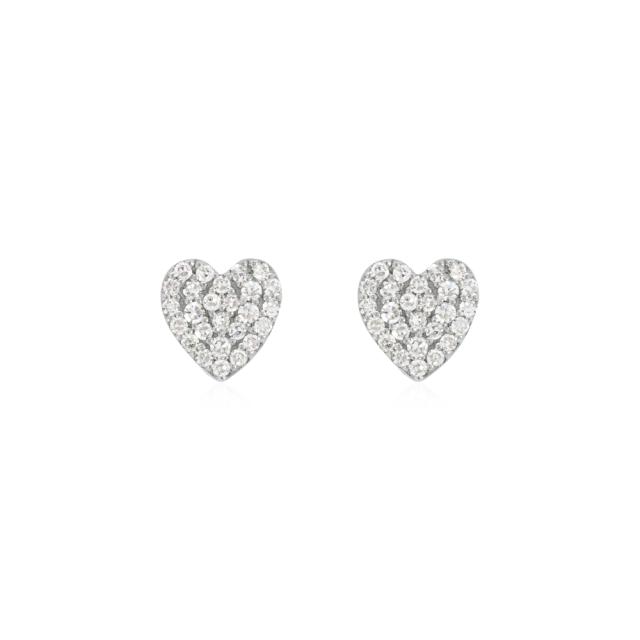 Hearts in White Gold, 14K White Gold, 0.24tw Round  Diamonds. Classic beauty with a twist.