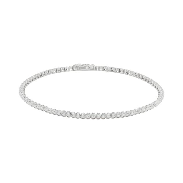 Elegant Tennis Bracelet, 14K White Gold, 0.83tw Diamonds, Sleek, Timeless Shine