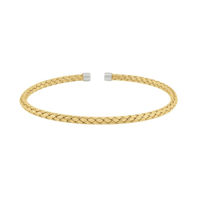 Braided Gold Cuff, 18K Two-Tone Gold, Braided Luxury, Timeless Elegance