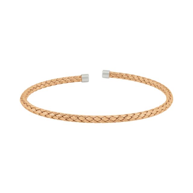 Solid Gold Braided Cuff, 18K Two-Tone Gold, Timeless Luxury with Braided Design