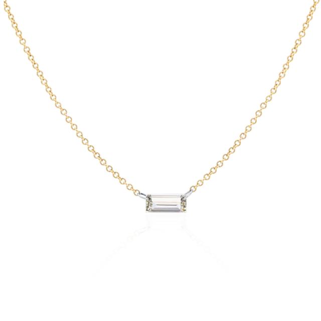 Baguette Sparkle Necklace, 14K Yellow Gold, 0.50ctw Diamond, East Side, West Side Luxury