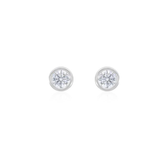 Brilliant Studs,14K White Gold, 0.22tw Round Diamonds. Simple and Elegant