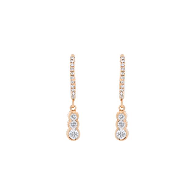 Chic Rose Gold Studs, 14K Rose Gold, 0.21tw Round Diamonds. Everyday Elegance