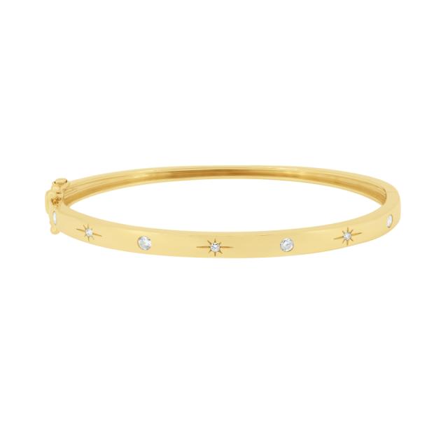 Elegant Diamond Bangle, 14K Yellow Gold, 0.27ctw Diamond, Understated Sophistication