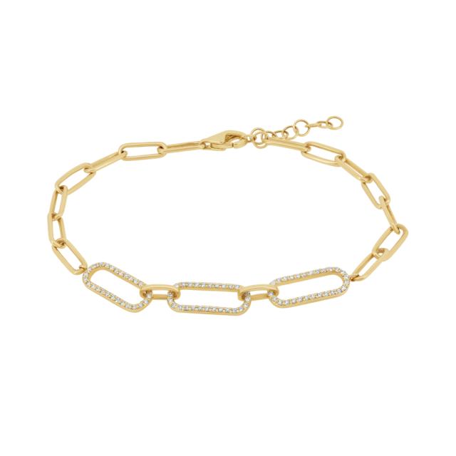 Diamond Link Bracelet, 14K Yellow Gold, 0.31ctw Diamond, Classic, Understated Beauty