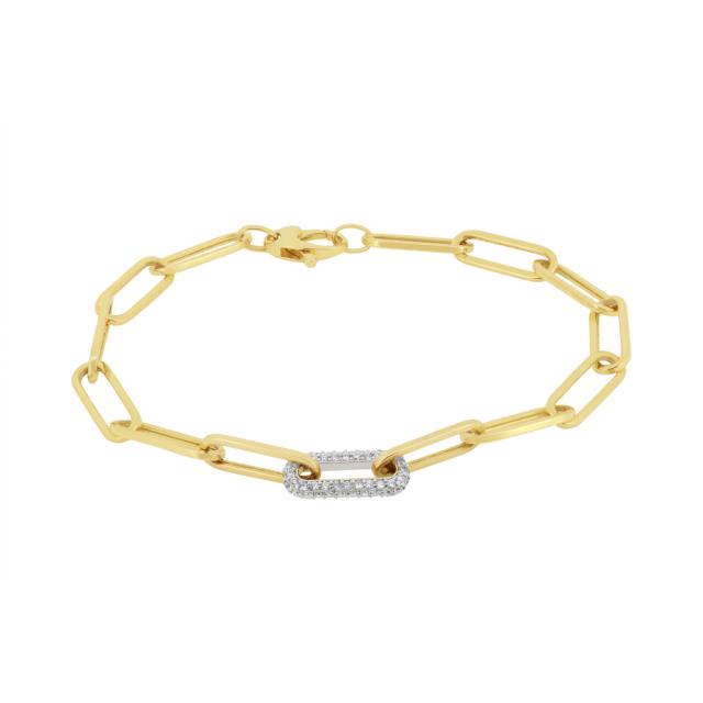 Sparkling Diamond Link Bracelet,14K Yellow Gold, 0.50ctw Diamond, Subtle, Radiant Shine