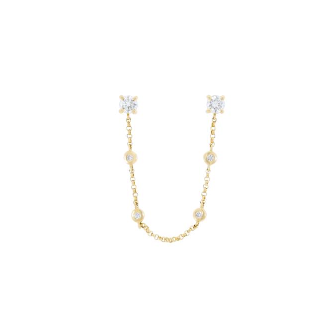 Dazzling Drop Earrings, 14K Yellow Gold, 1.18tw Round Diamonds. Stunning brilliance in every drop.