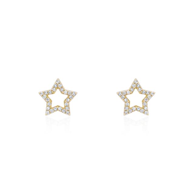 Infinite Brilliance Diamond Star Stud Earrings, 14K Yellow Gold, 0.17tw Diamonds, My Lucky Star