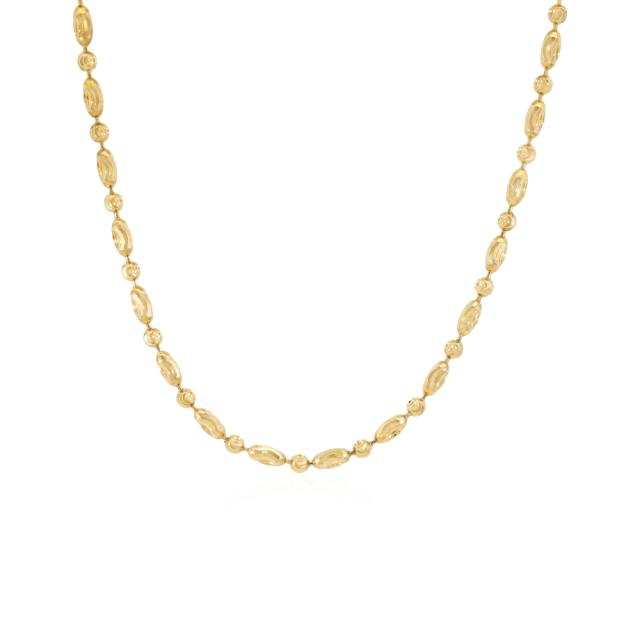 Bead Chain Diamond Spheroid,14K Yellow Gold, 20