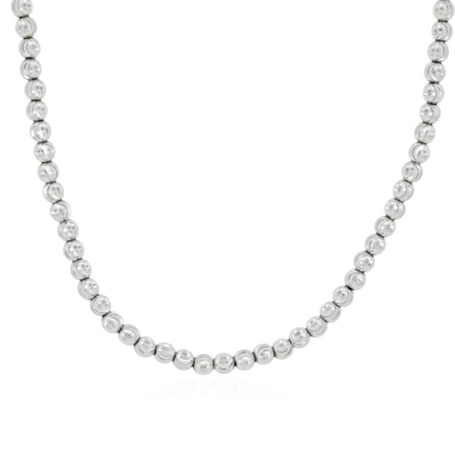 Mooncut Chain Stylish, 14K White Gold, 24