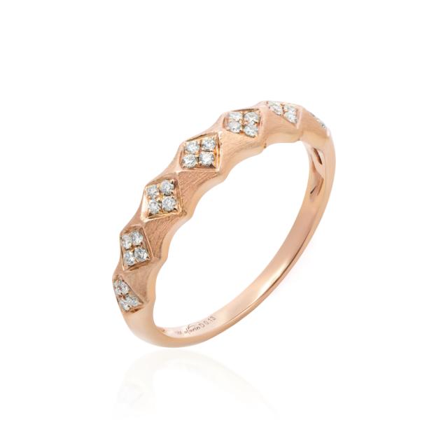 Delicate Radiance Fashion Ring 14K Rose Gold, 0.13tw Round Diamonds, Gentle Charm