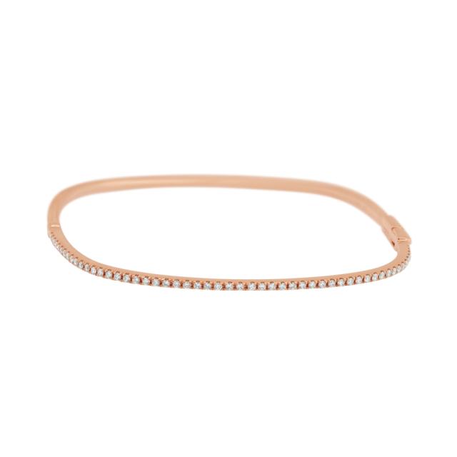 Rose Gold Diamond Bangle,18K Rose Gold, 0.34ctw Diamond, Subtle, Romantic Elegance