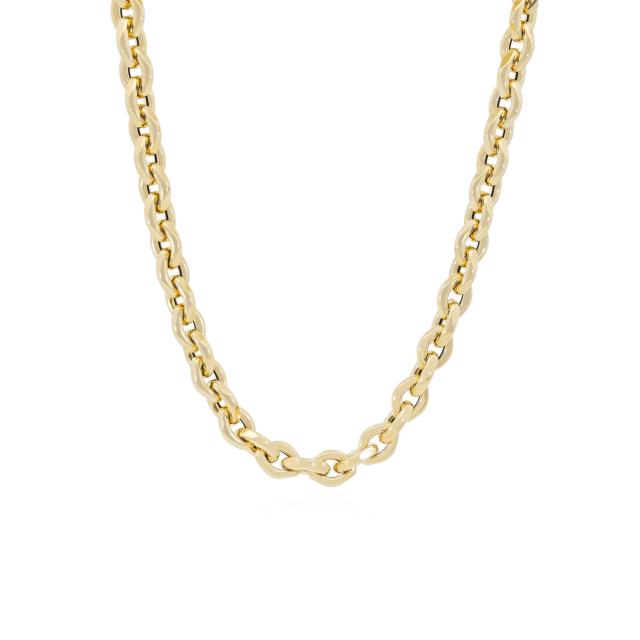 Cable Link Chain Durable, 14K Yellow Gold, 22