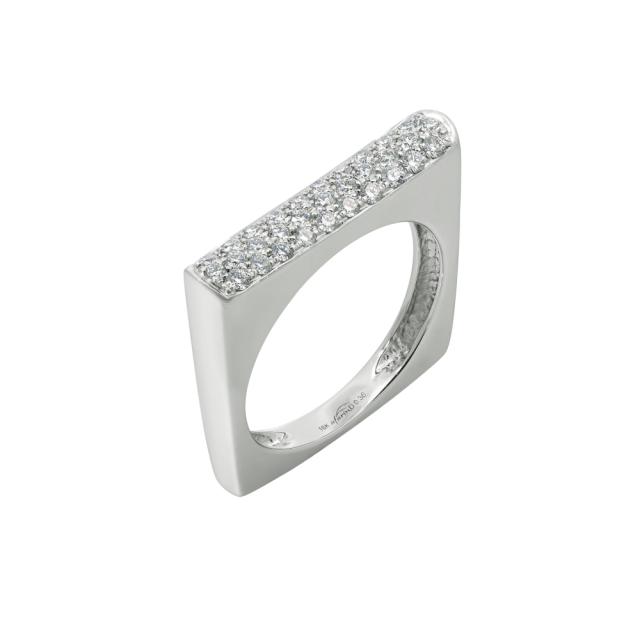 Pave Perfection Fashion Ring - 18K White Gold, 0.36tw Round Diamonds, Luxurious Sparkle