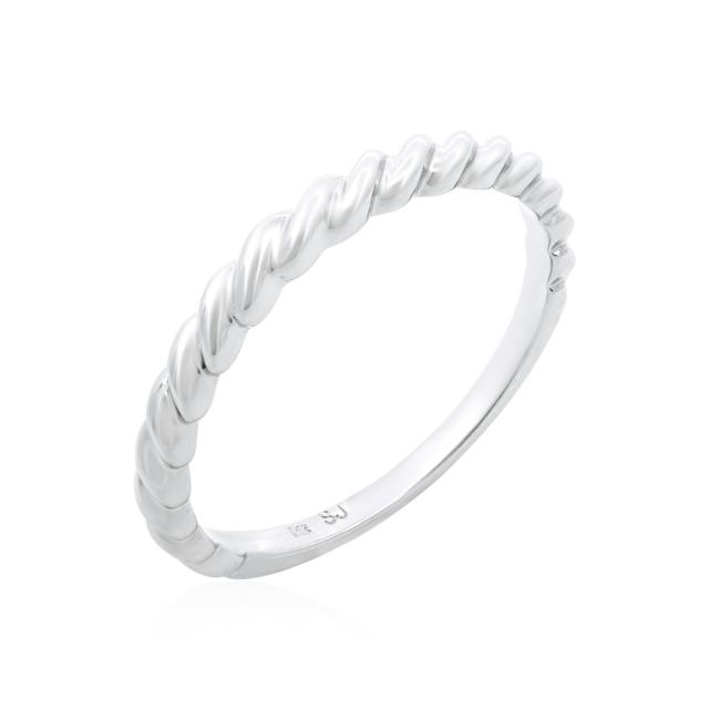 Twisted Minimalist Band 14K White Gold with a modern, minimalist twisted design