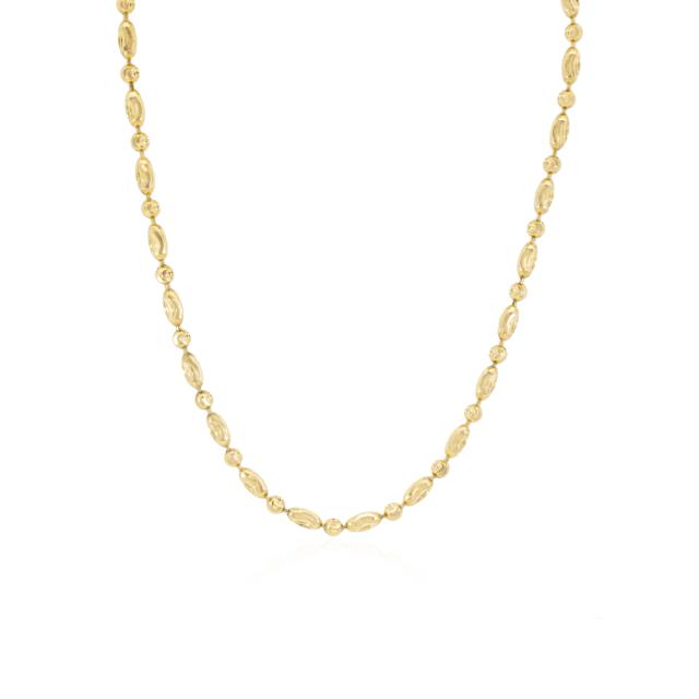 Mooncut Chain Oblate, 14K Yellow Gold, 22