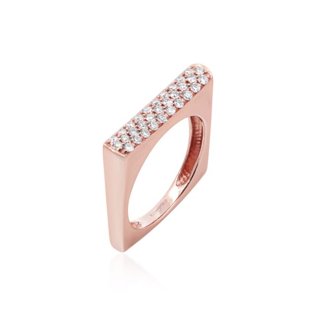 Pave Perfection Fashion Ring, 18K Rose Gold, 0.36tw Round Diamonds, Luxurious Sparkle