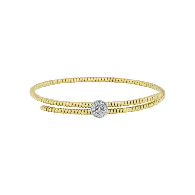 Minimalist Diamond Cuff 18K White/Yellow Golde Gold, 0.18ctw Diamonds, Simple Modern Style