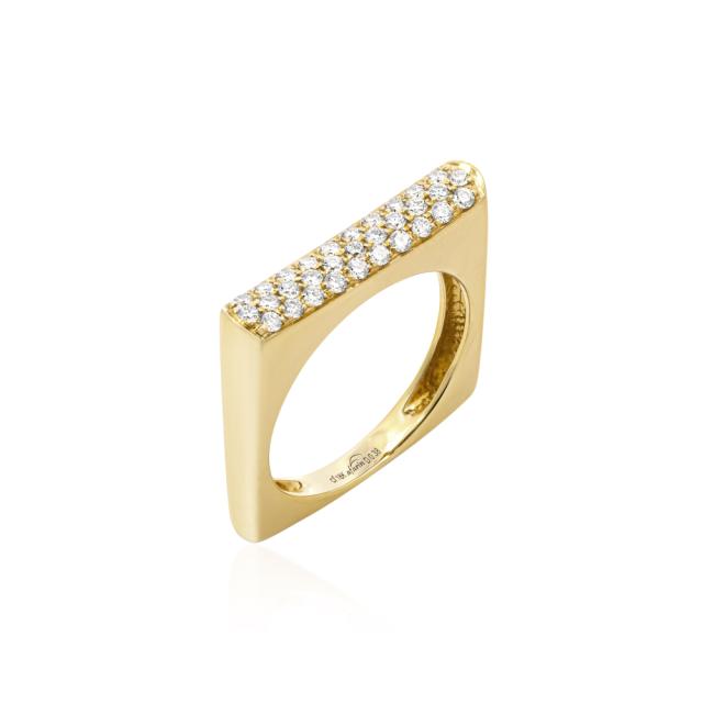 Pave Perfection Fashion Ring - 18K Yellow Gold, 0.36tw Round Diamonds, Luxurious Sparkle