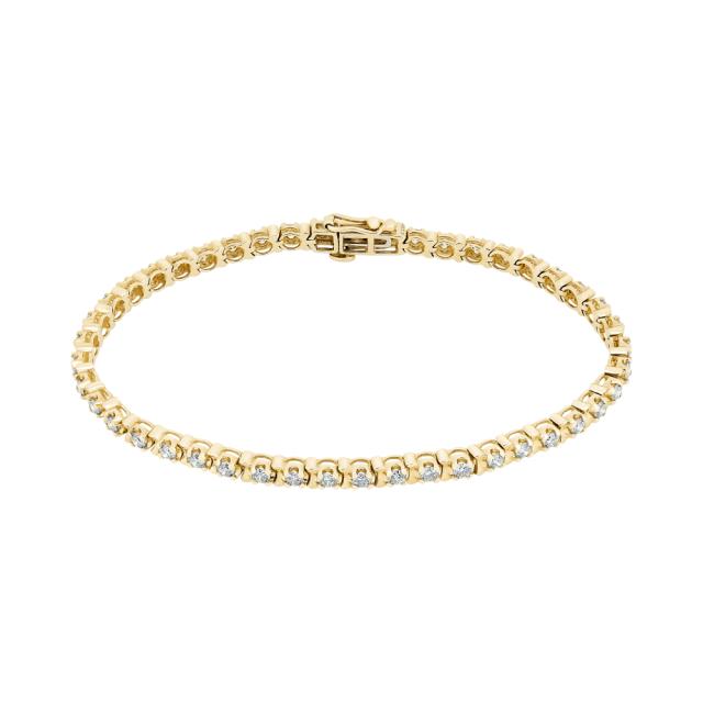 Radiant Tennis Bracelet - 14K Yellow Gold, 2.00tw Round Diamonds, Timeless Flare