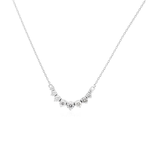 Radiant Smile Pendant, 14K White Gold, 0.50tw Diamonds, Elegant Joy