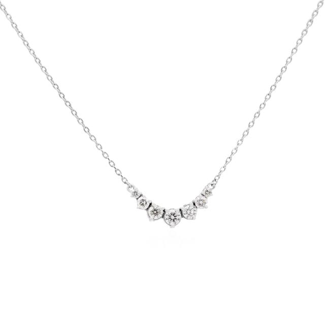 Dainty Smile Pendant, 14K White Gold, 0.25ctw Diamond, Subtle Bliss