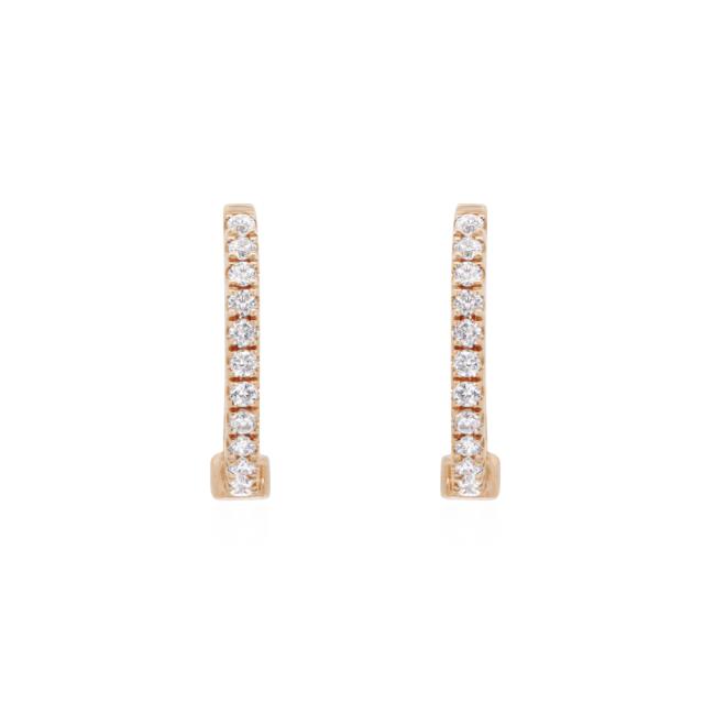 Minimalist Huggies - 14K Yellow Gold, 0.16tw Round Diamonds, Subtle Elegance