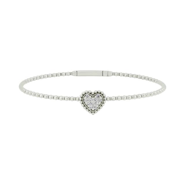 Ardent Heart Diamond Bangle WG