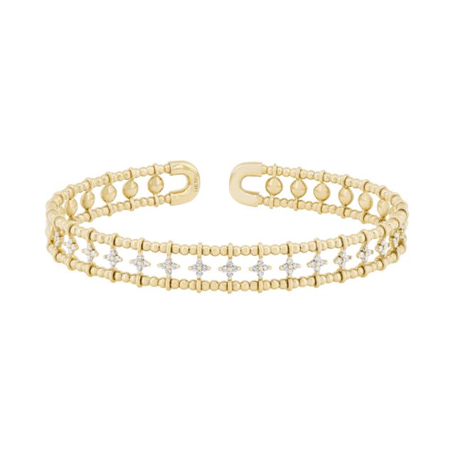 Flower Beaded Diamond Bangle