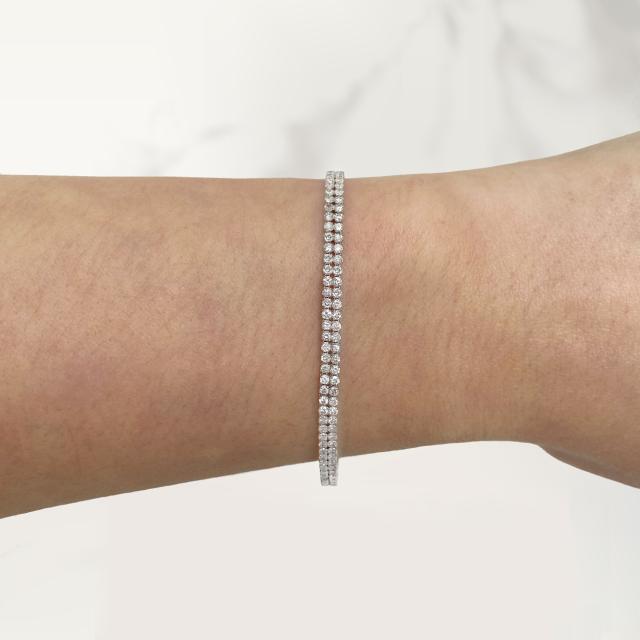 Elegant Double Row Tennis Bracelet  