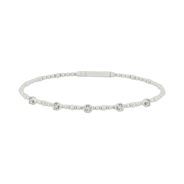 Soft Bangle Bracelet - 14K White Gold, 0.23tw  Diamonds, Effortless Elegance