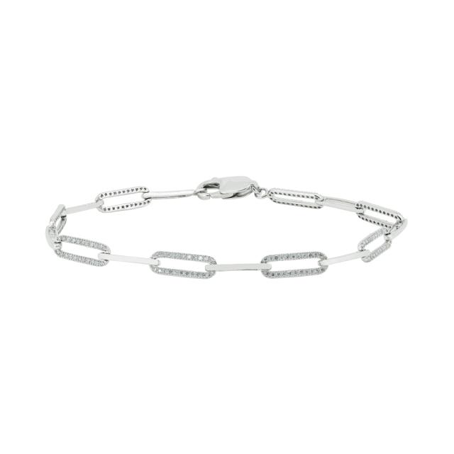 Diamond Link Elegance Bracelet - 14K White Gold, 0.50tw Round Diamonds, 7.5