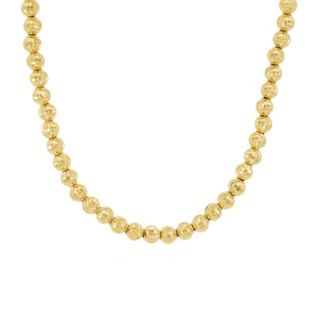 Textured Gold Beaded Necklace