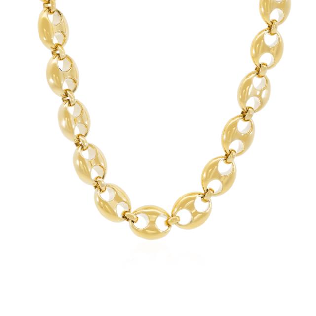 Glam Puffed Mariner Link Necklace