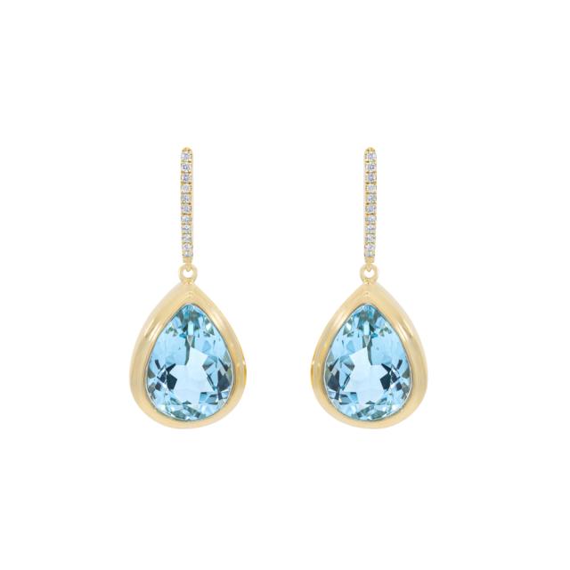 Big Pear Sky Blue Topaz Earrings  