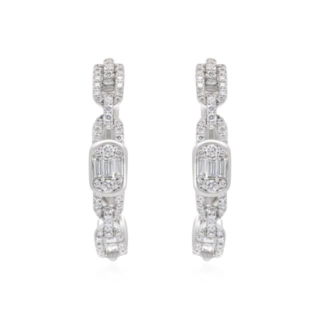 Art Deco Diamond Hoop Earrings  