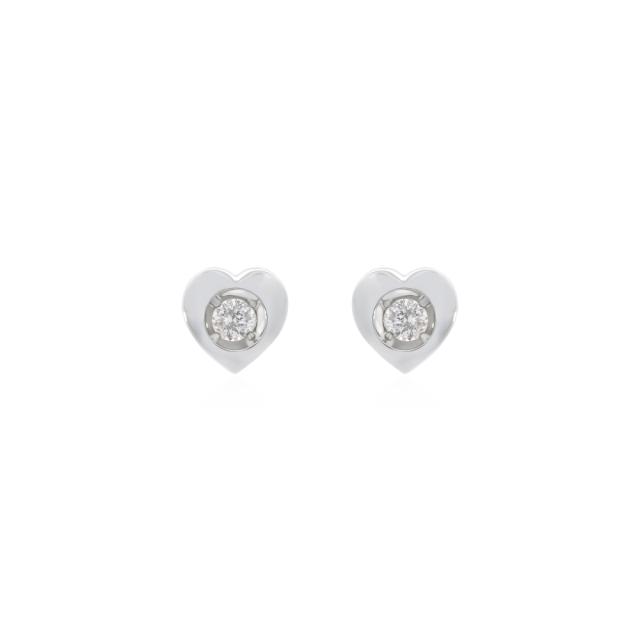 Magnified Heart Stud Earrings  