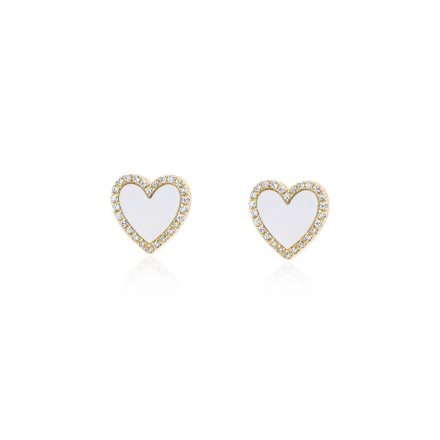 Mother of Pearl Heart Earrings  