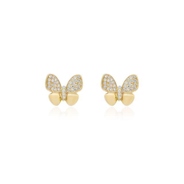 Golden Butterfly Stud Earrings  