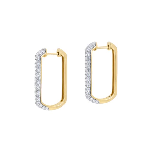 Exquisite Oval Pave Hoops