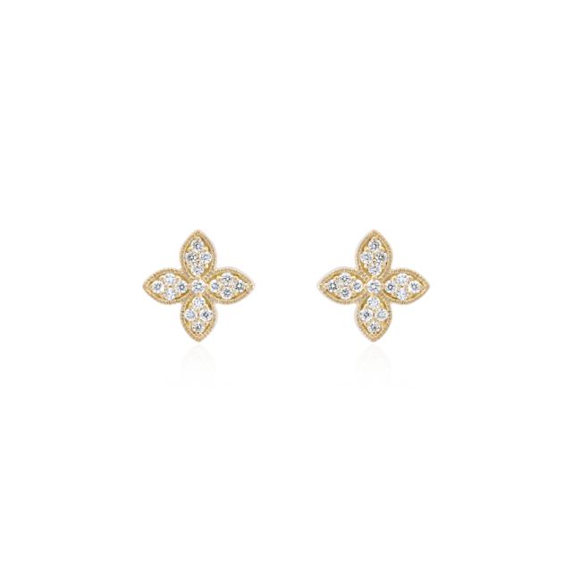 Clover Diamond Stud Earrings 