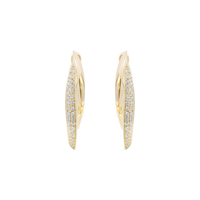 Elongated Pave Hoops  