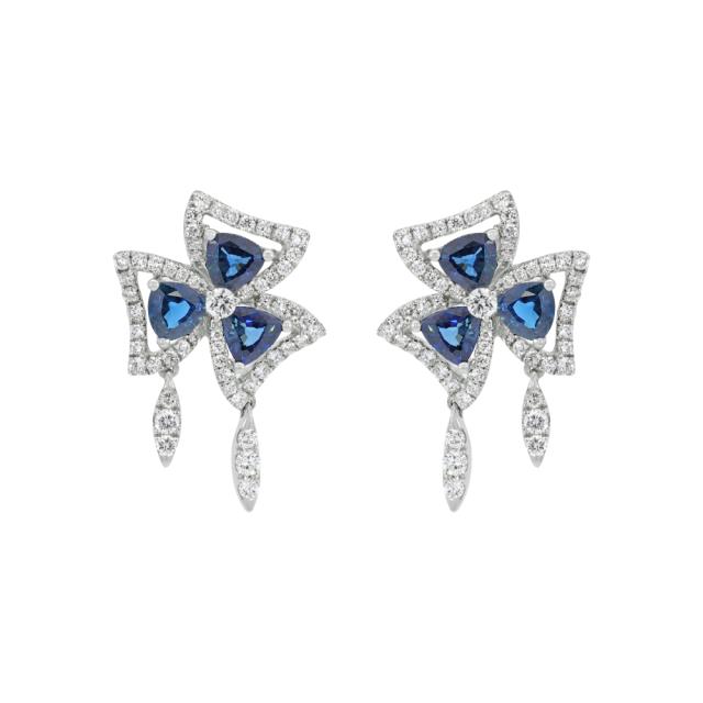 Rare Kite Blue Sapphire Earrings  