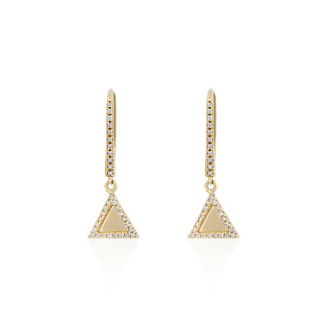 Diamond Triangle Drop Earrings  