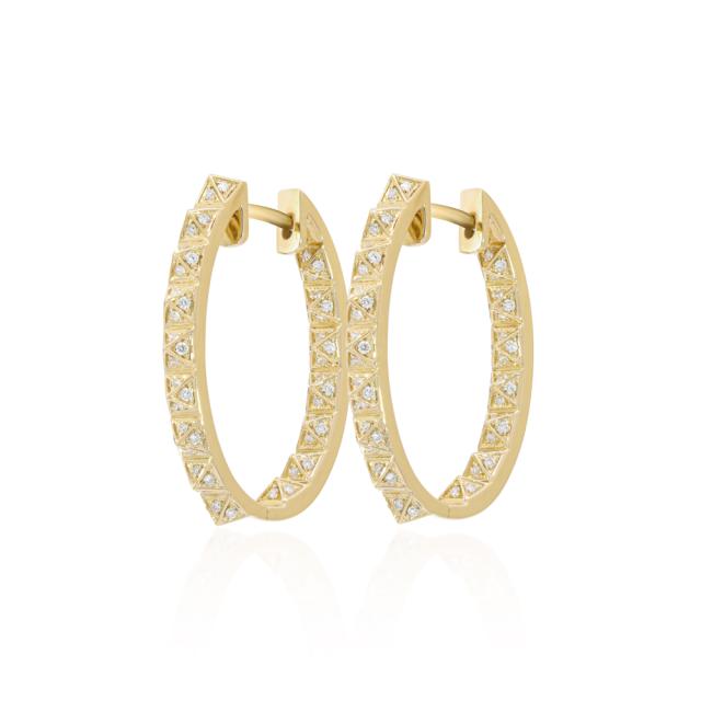 Vintage In/Out Diamond Hoop Earrings 