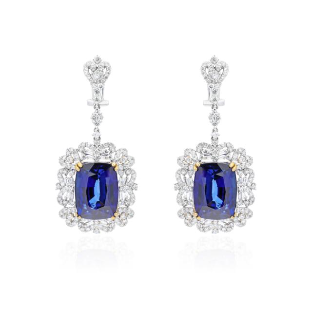 Grand Lux Blue Sapphire Earrings 
