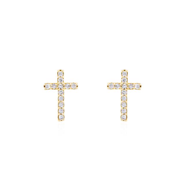 Diamond Cross Earrings  